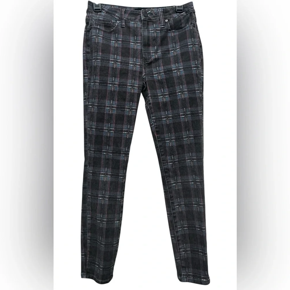 Paige Women’s 27 Denim Plaid Skinny Cotton Elastine Pockets Hoxton Ankle - Picture 1 of 9